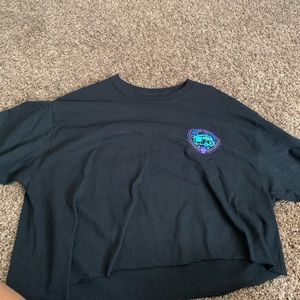 It is a cropped T-shirt. That I cropped myself.